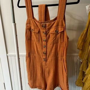 L*Space Terracotta Button-Front Romper
